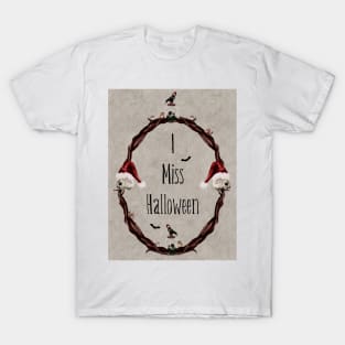 I Miss Halloween Gothic Holiday Wreath T-Shirt